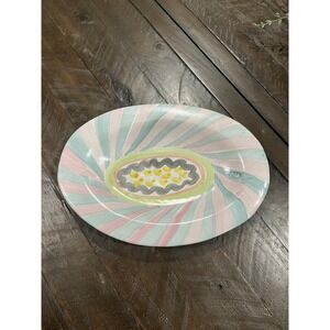Vtg MacKenzie-Childs Victoria‎ & Richard Terracotta Oval Platter Pastel 12.5"
